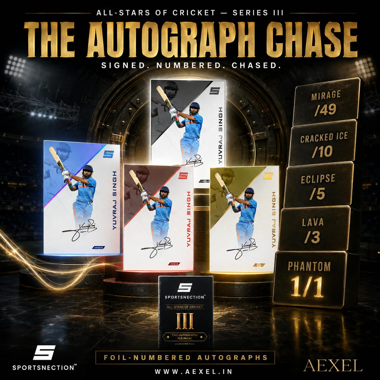 Sportsnection Series 3 All Stars of Cricket Hobby Box 2026 Official Cricket Trading Cards (5 Boxes)